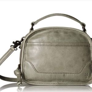 Frye Melissa Top Handle Crossbody Leather Bag Sage Green Gray EUC No Strap